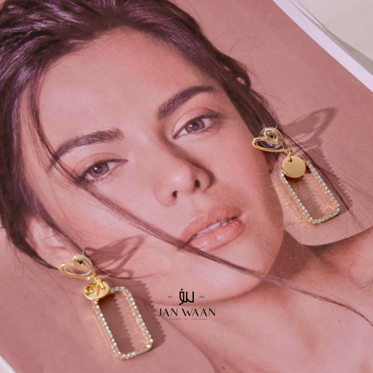 Golden Heart Of Love Dangler Earrings