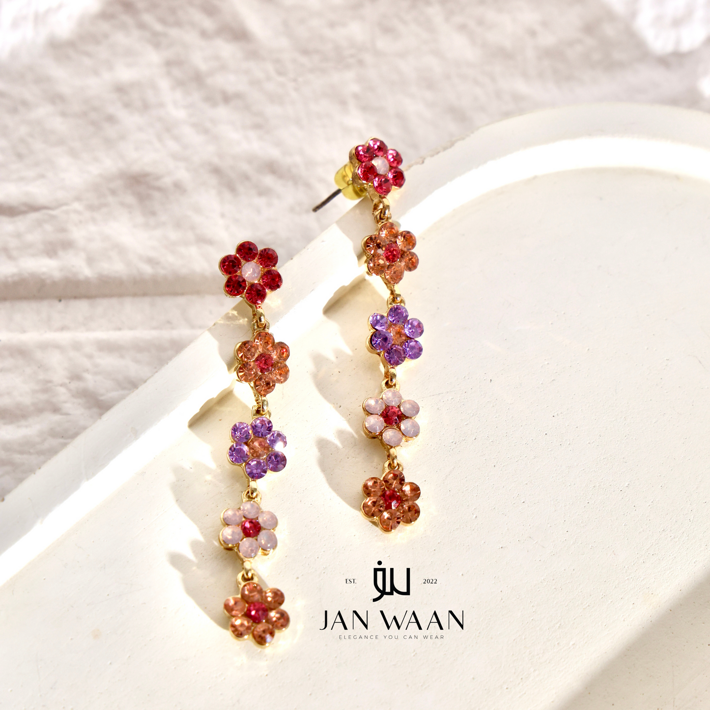 Colorful Flower Drop Earrings