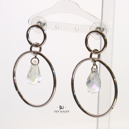 Double Circle Drop Earrings