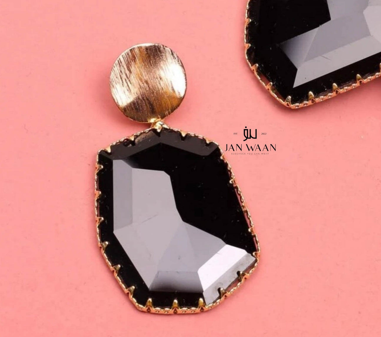 CRYSTAL GEO DROP EARRINGS