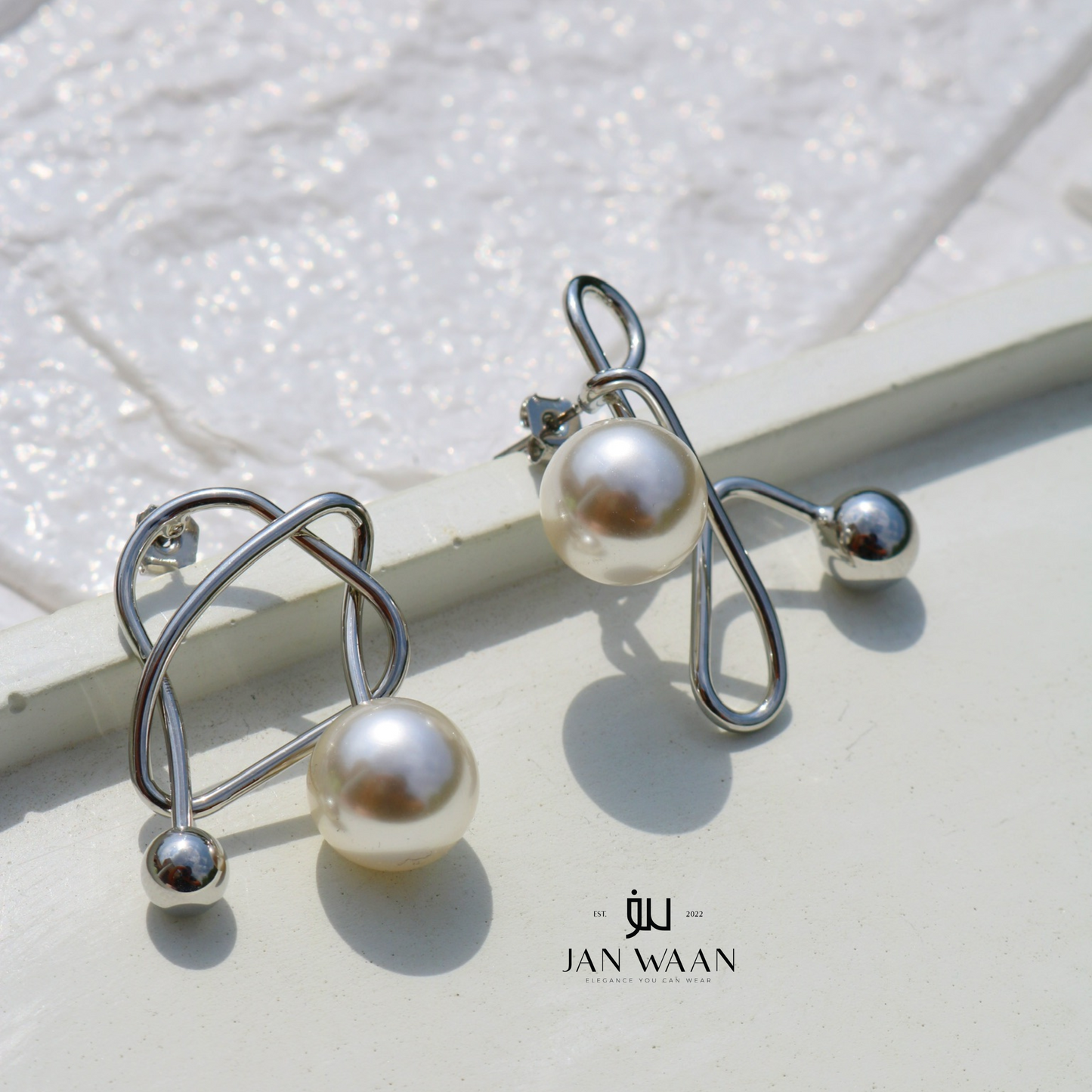 Silver Pearl Mismatch Earrings