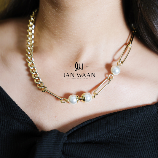 Lariat Pearl Gold Chain