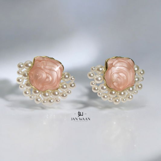 Rosy Pearl Garden Earrings