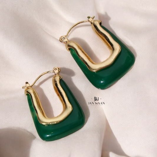 Emerald Elegance Hoops