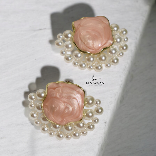 Rosy Pearl Garden Earrings