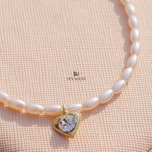 HEART OF GOLD PEARL SWAROVSKI BRACELET