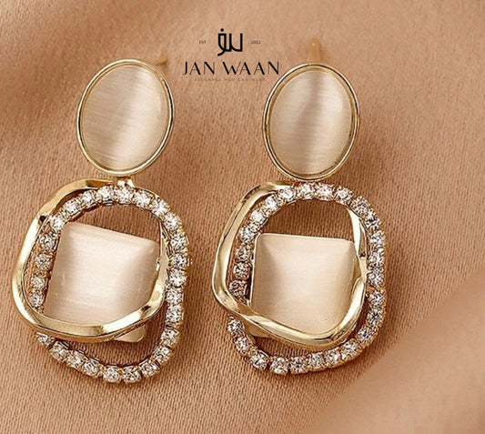 RHINESTONE DÉCOR DROP EARRINGS