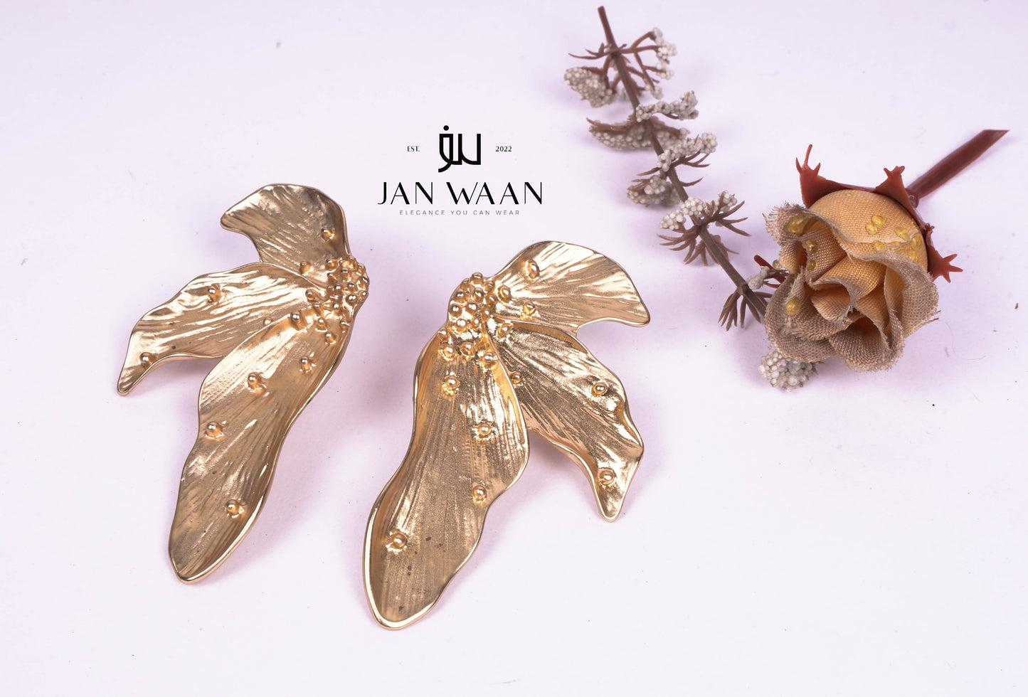 GOLD LEAF STATEMENT EARRINGS