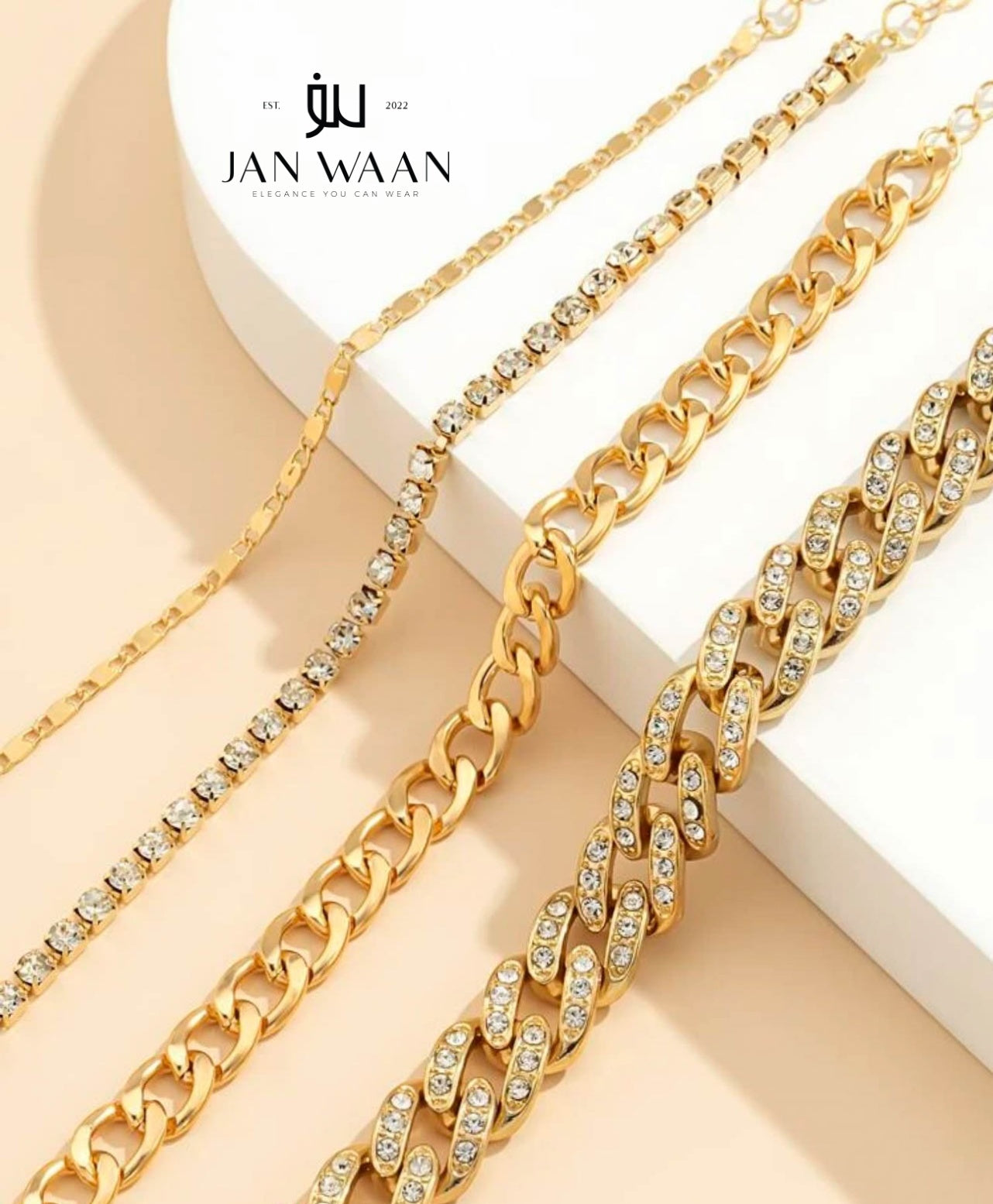 4PCS RHINESTONE DÉCOR CHAIN BRACELET